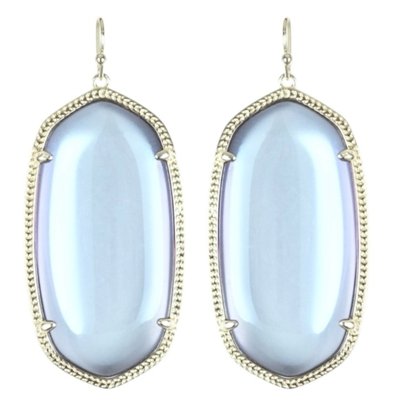 Kendra Scott Danielle Gold Earrings in Light Blue Quartz - Rare!
